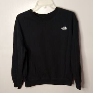 The North Face Women's LRG Black Crewneck Sweatshirt with embellishment on arm.